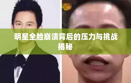 明星全脸崩溃背后的压力与挑战揭秘