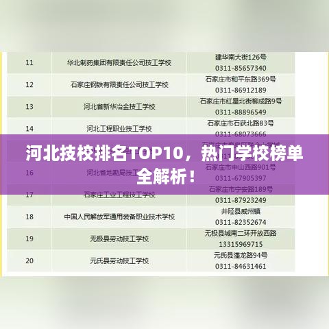 河北技校排名TOP10，热门学校榜单全解析！