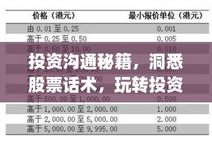 投资沟通秘籍，洞悉股票话术，玩转投资世界！