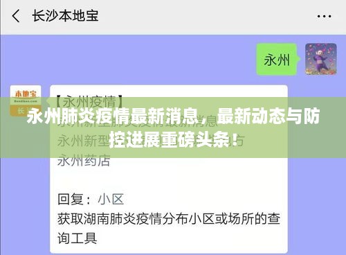 永州肺炎疫情最新消息，最新动态与防控进展重磅头条！