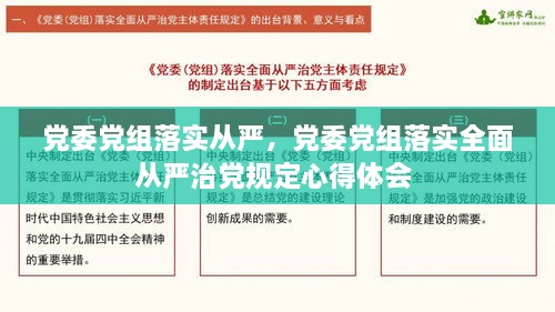 党委党组落实从严，党委党组落实全面从严治党规定心得体会 