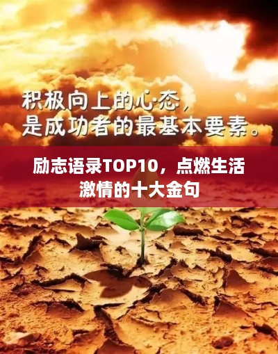 励志语录TOP10，点燃生活激情的十大金句