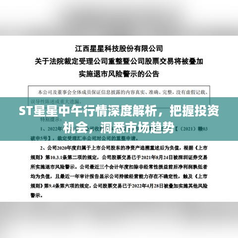 ST星星中午行情深度解析，把握投资机会，洞悉市场趋势