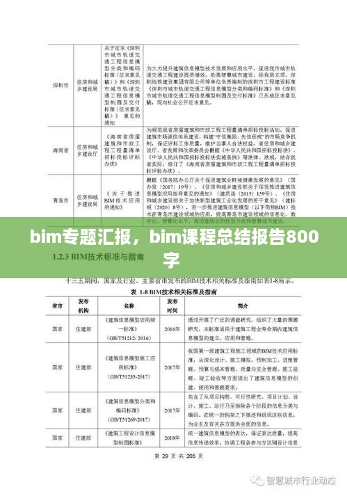 bim专题汇报，bim课程总结报告800字 