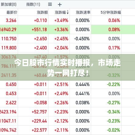 今日股市行情实时播报，市场走势一网打尽！