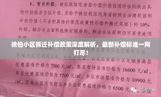 徐伯小区拆迁补偿政策深度解析，最新补偿标准一网打尽！