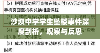 沙坝中学学生坠楼事件深度剖析，观察与反思